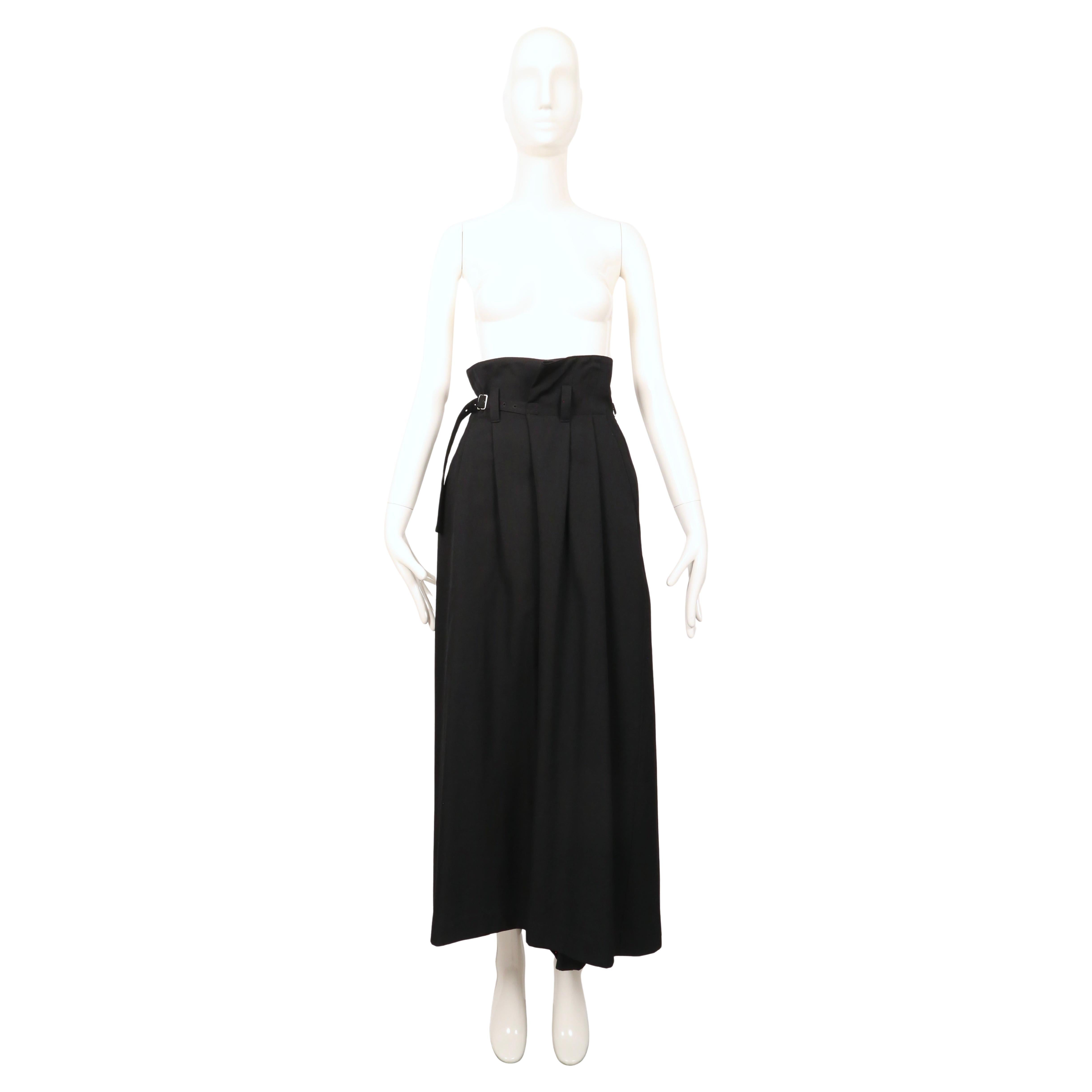 2000's Y's pink label by Takeshi Kosaka black wide leg ultra high rise pants For Sale 1
