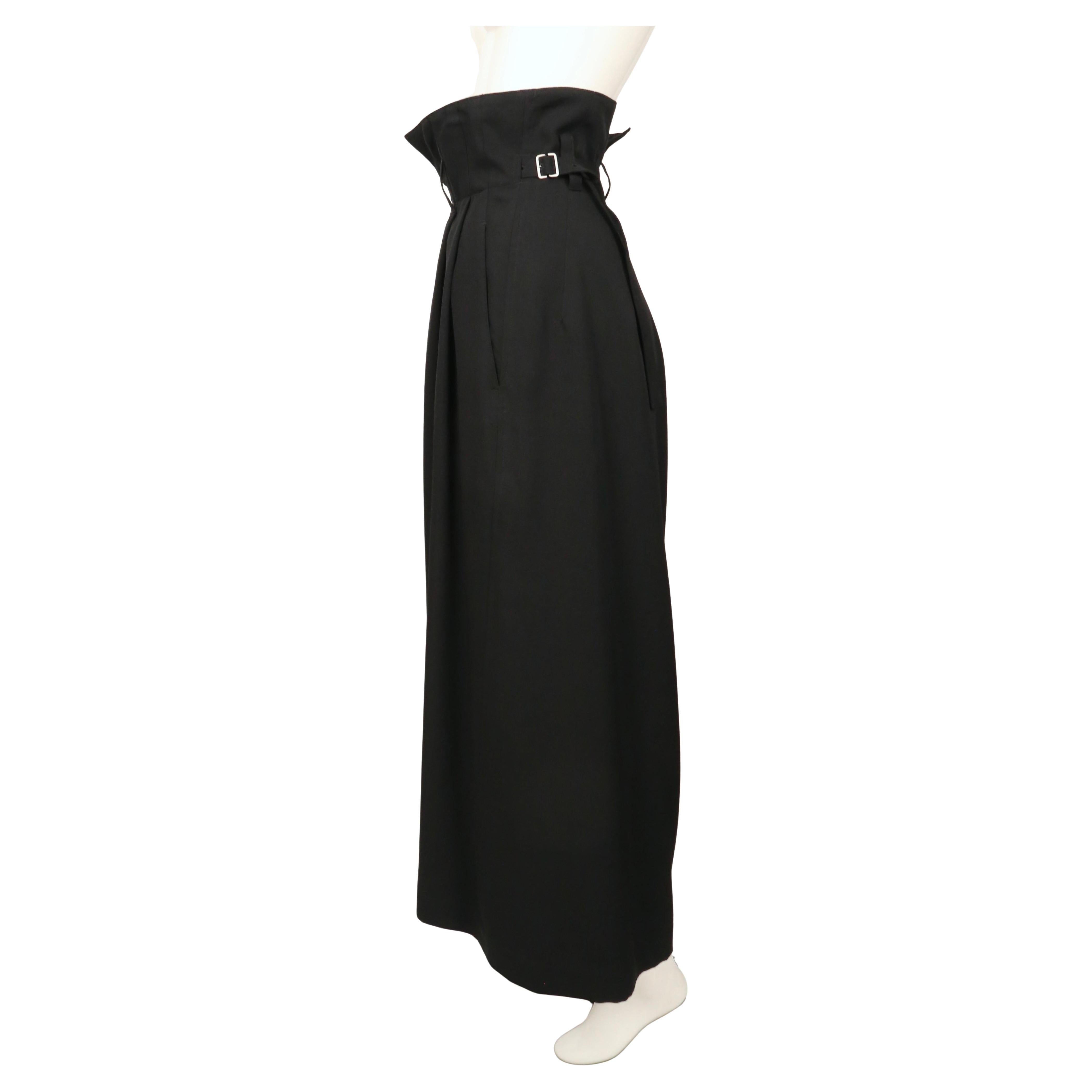 2000's Y's pink label by Takeshi Kosaka black wide leg ultra high rise pants For Sale 2