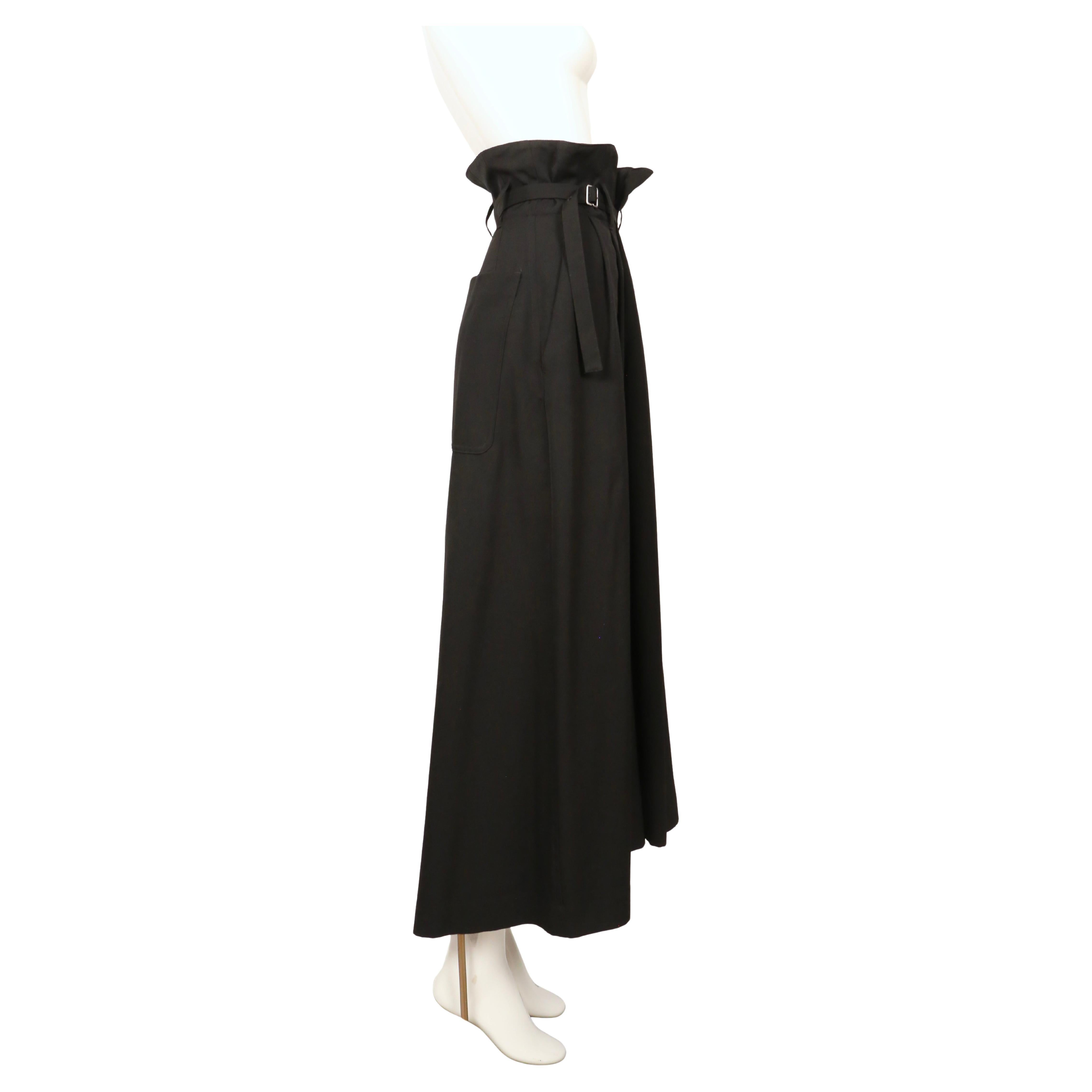 2000's Y's pink label by Takeshi Kosaka black wide leg ultra high rise pants For Sale 3