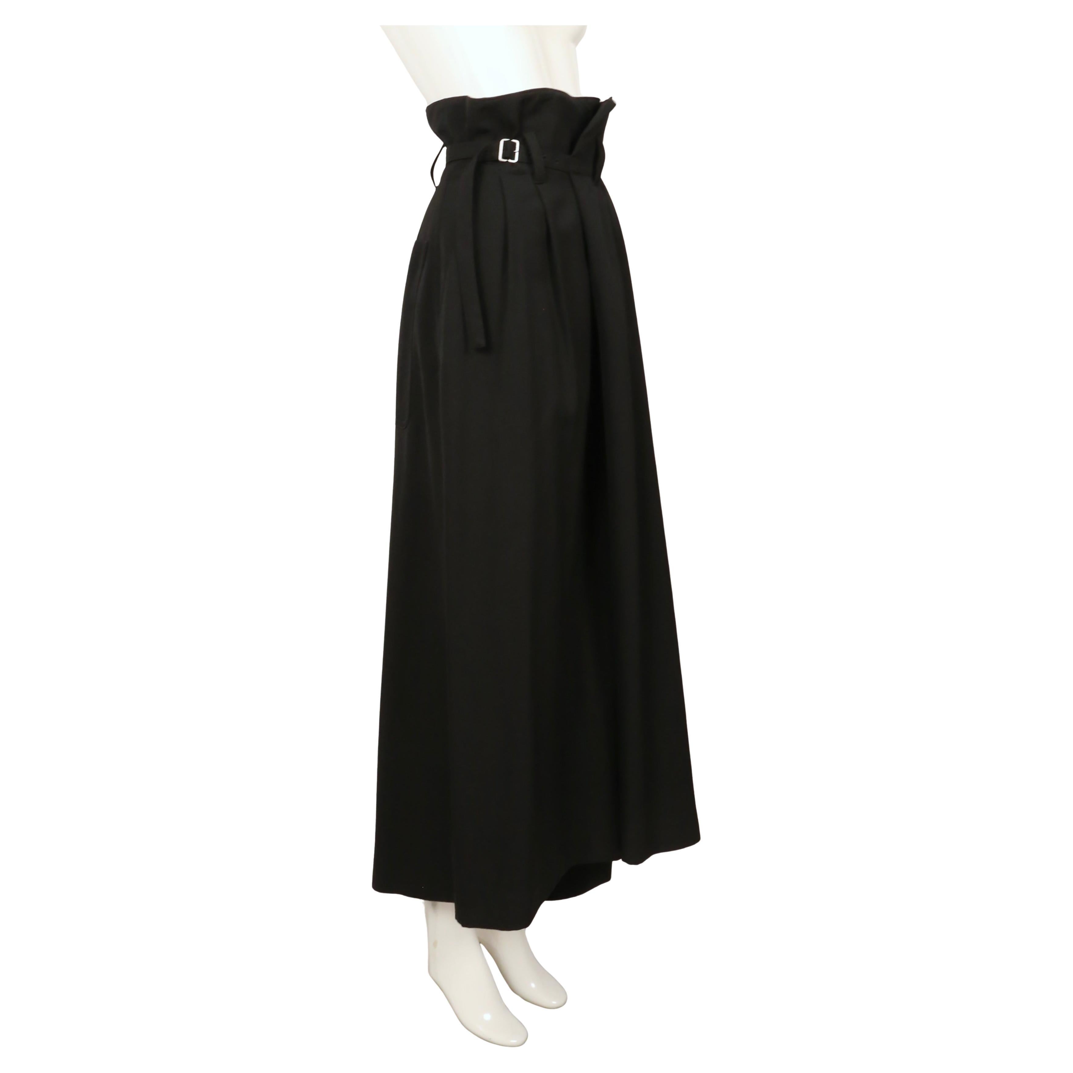 2000's Y's pink label by Takeshi Kosaka black wide leg ultra high rise pants For Sale 4