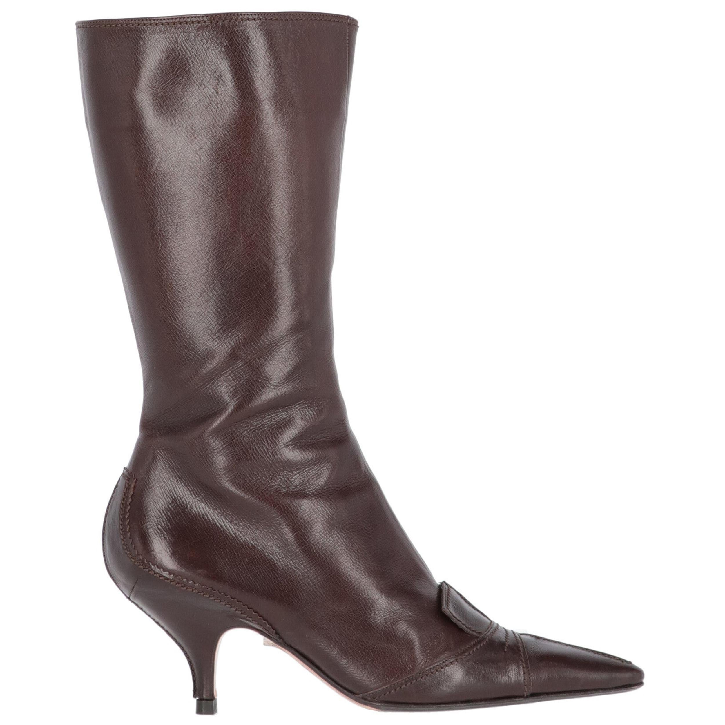 2000s Yves Saint Laurent Brown Leather Boots