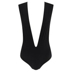 2000s Yves Saint Laurent by Tom Ford Black Plunging One-Piece Swimsuit