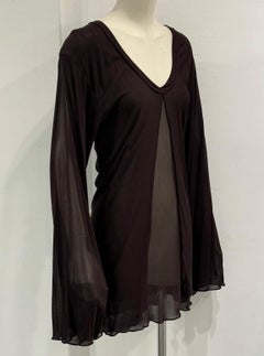 2000s Yves Saint Laurent by Tom Ford hybrid sheer blouse