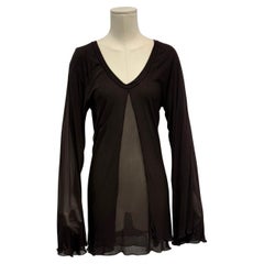 2000s Yves Saint Laurent by Tom Ford hybrid sheer blouse
