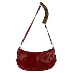 2000s Yves Saint Laurent by Tom Ford Red Leather Mombassa Shoulder Bag