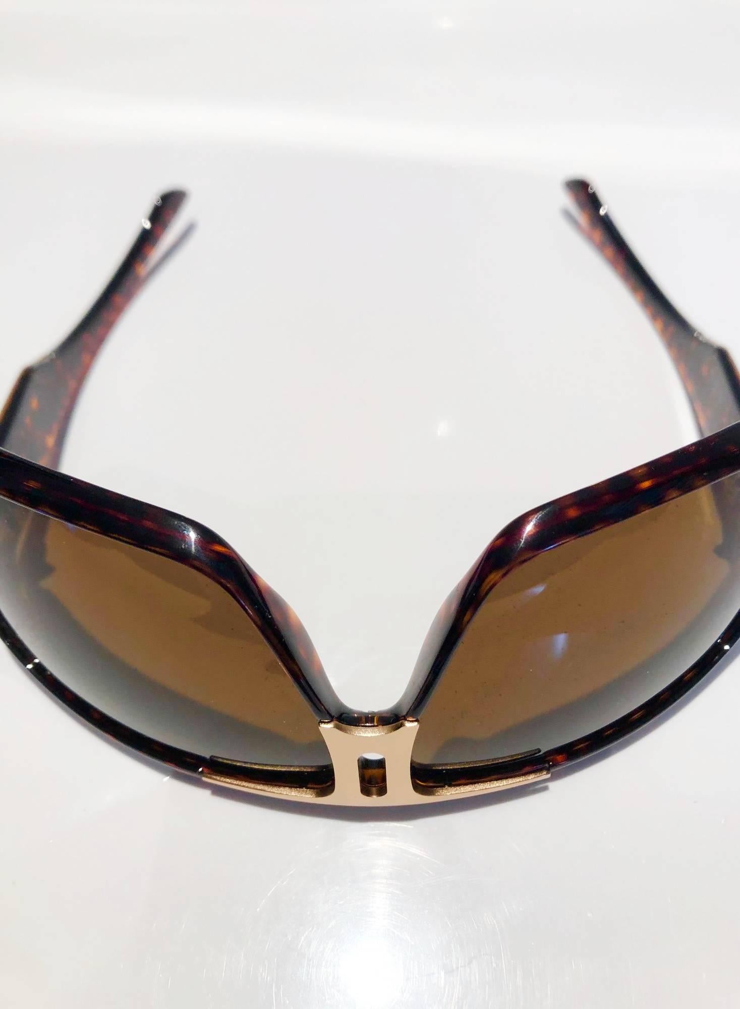 2000er Jahre Yves Saint Laurent Havana Braun 2199/s Maske Sonnenbrille 1