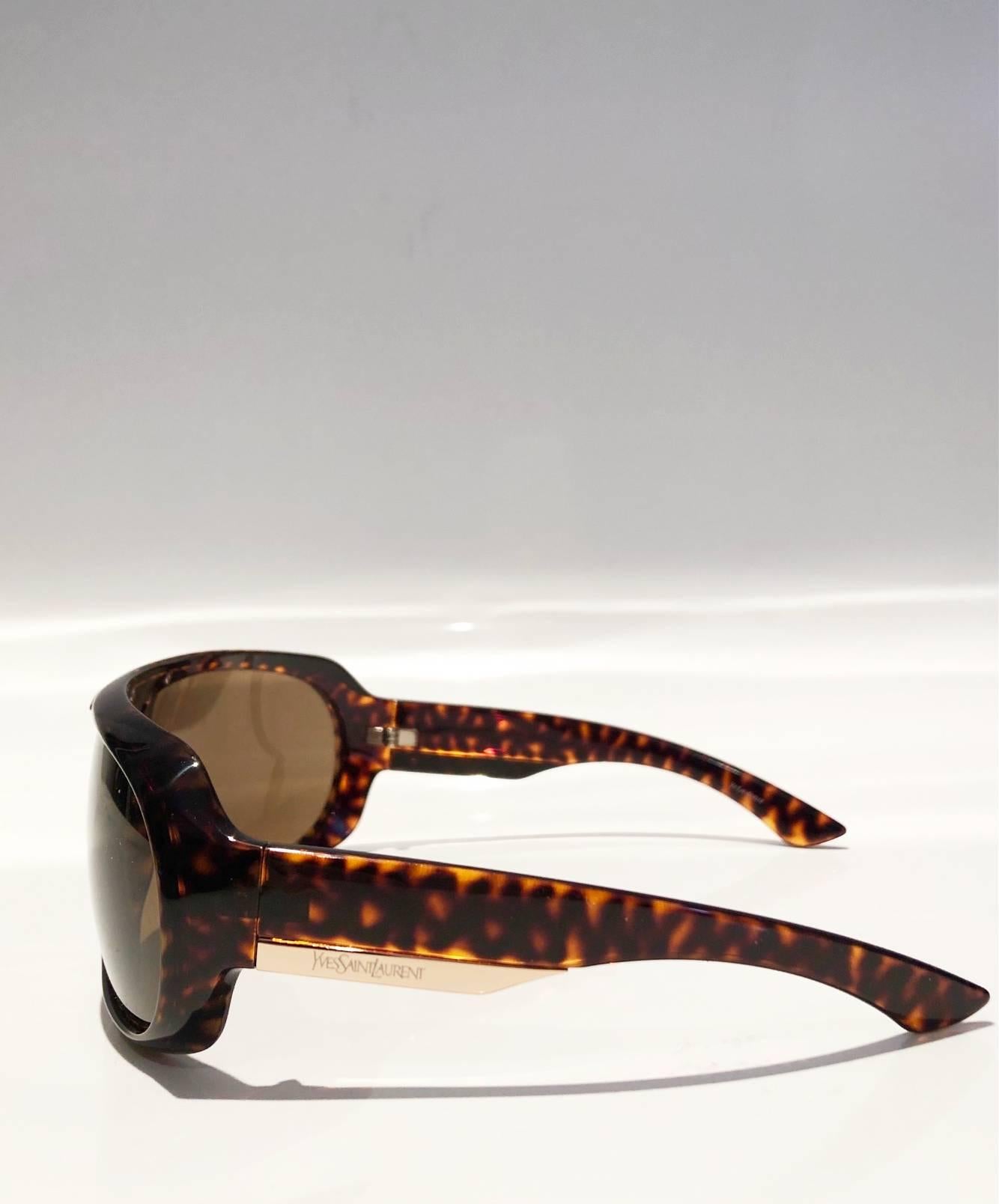 2000er Jahre Yves Saint Laurent Havana Braun 2199/s Maske Sonnenbrille 3