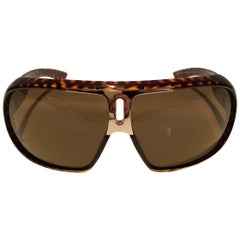 2000s Yves Saint Laurent Havana Brown 2199/s Mask Sunglasses 