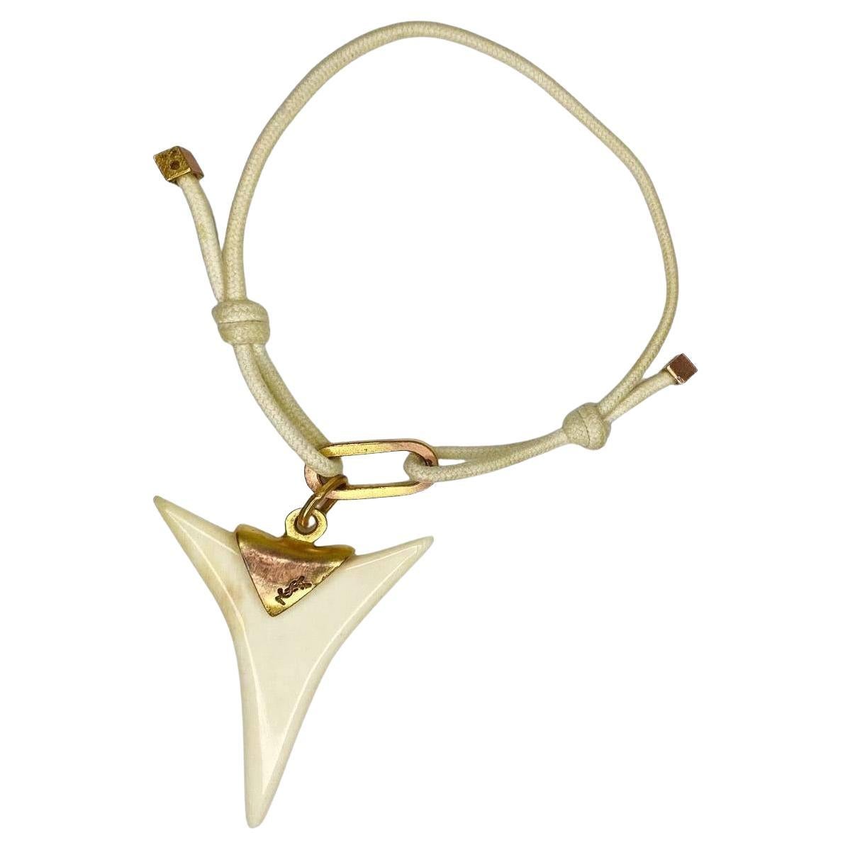2000s Yves Saint Laurent Shark Tooth Shaped Horn Bracelet For Sale