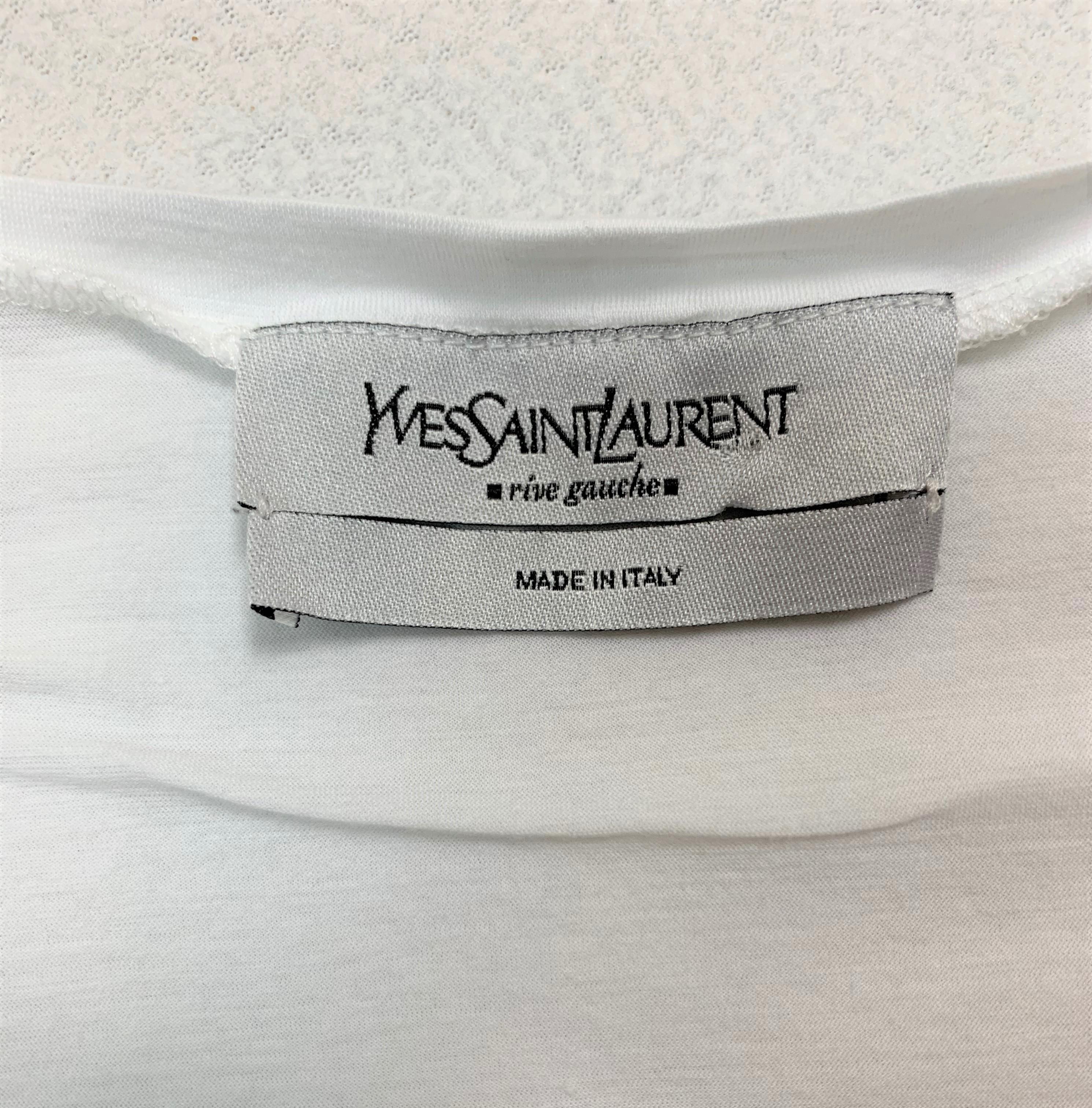 2000's Yves Saint Laurent White Crop T-Shirt Wrap Top In Good Condition In Yukon, OK