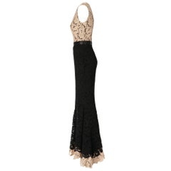 2000s Zuhair Murad Black Lace Mermaid Dress