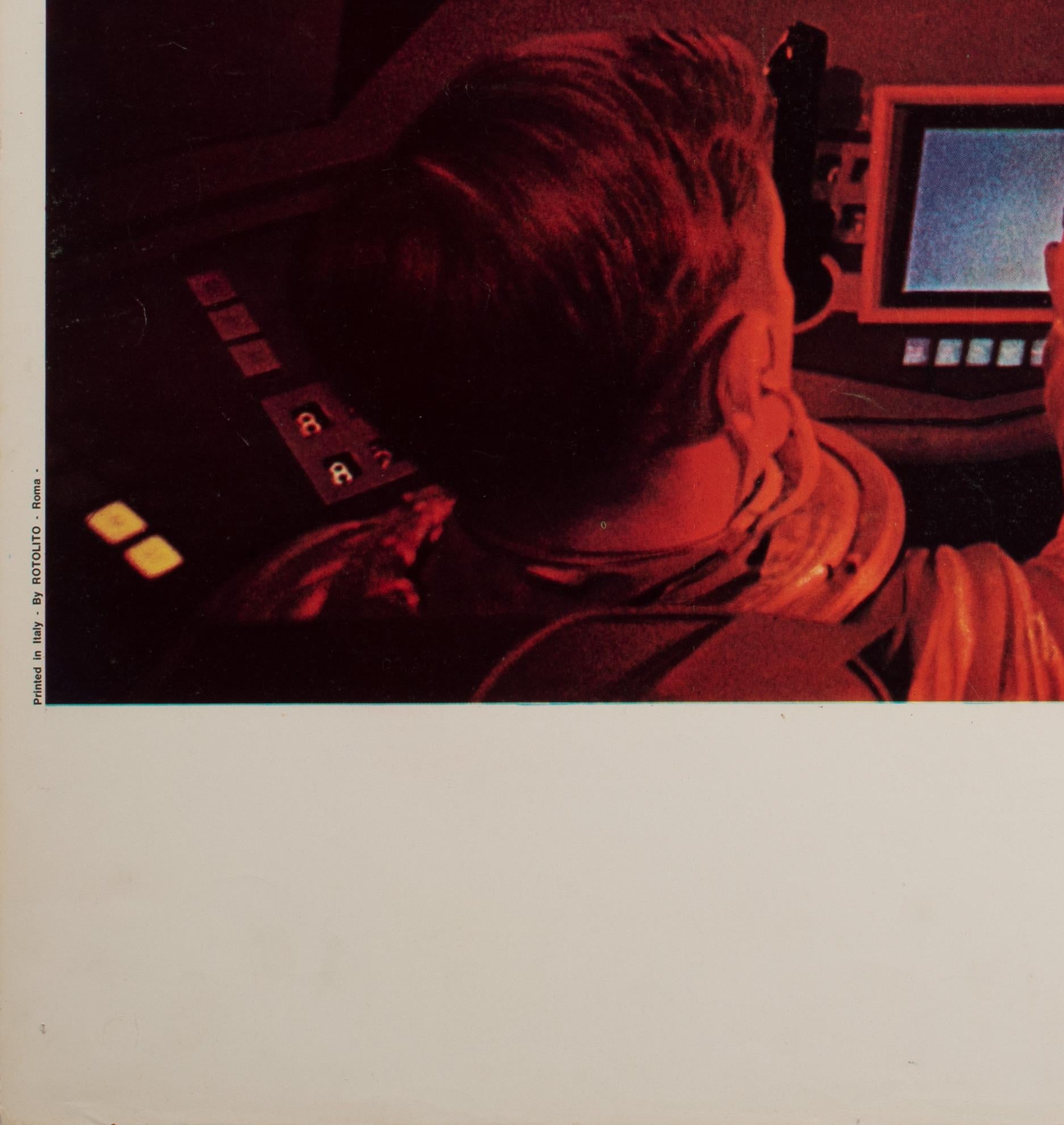 Linen 2001 A Space Odyssey 1968 Italian Jumbo Film Still Poster Cockpit Style For Sale