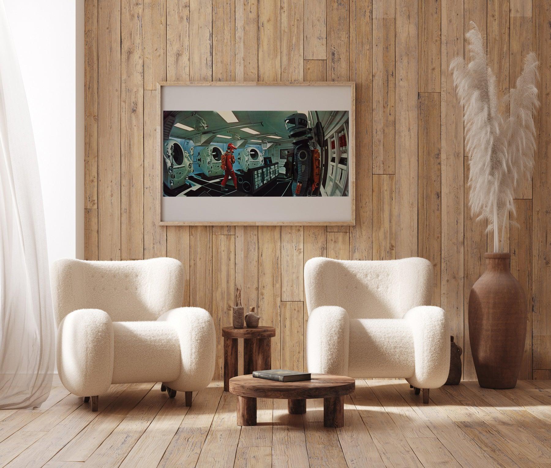 Very rare and fantastic deluxe jumbo still for Stanley Kubrick's seminal sci-fi 2001: A Space Odyssey.

Printed in Italy in limited quantities for use in premiere/roadshow screenings throughout the world they are very rare and, understandably,