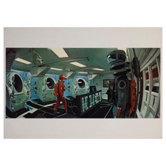 2001 Una Odisea en el Espacio 1968 Cartel de Película Jumbo Italiano, HAL Espiando