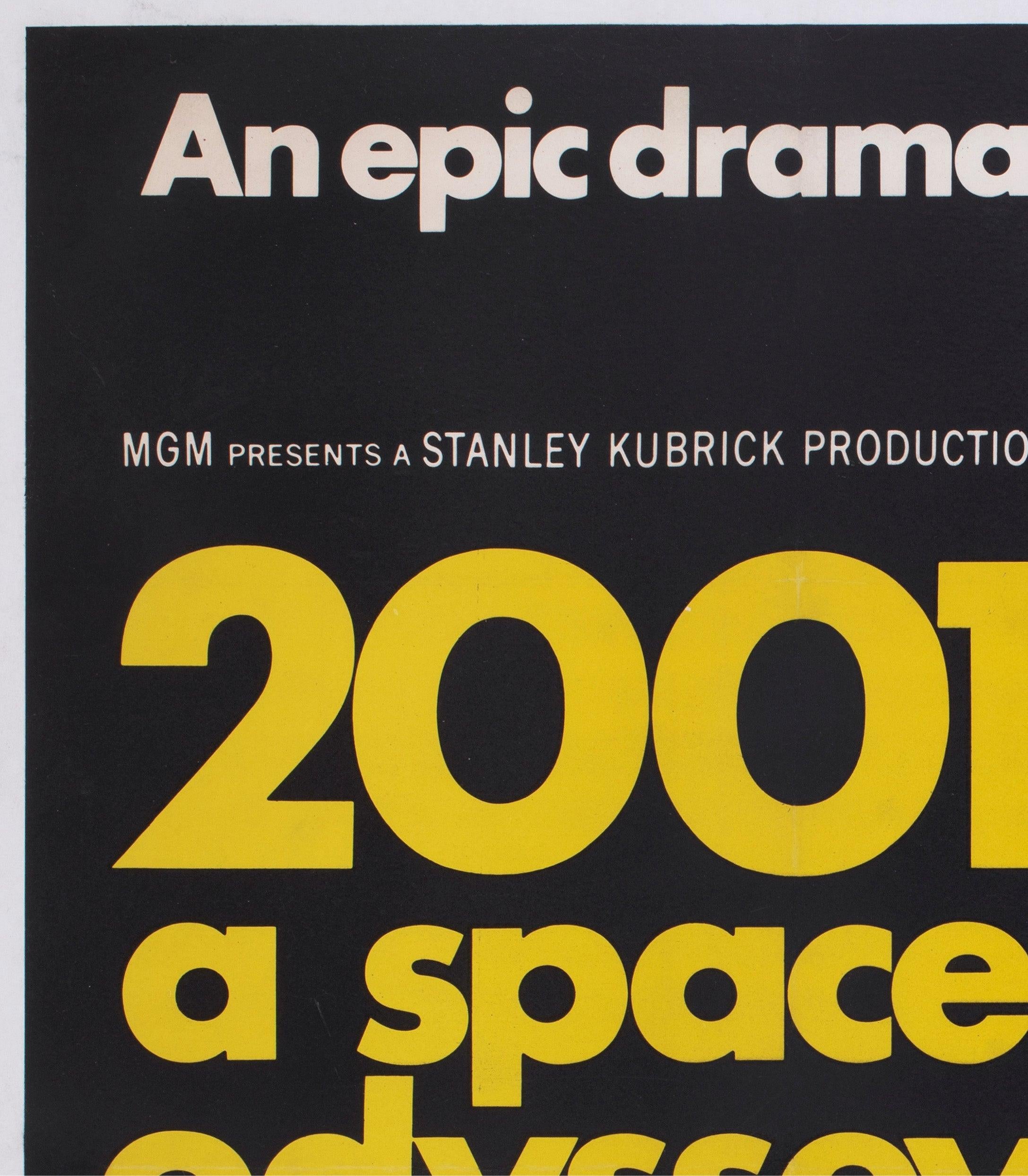 British 2001 A Space Odyssey 1968 UK Quad Film Movie Poster Style B, Bob McCall For Sale