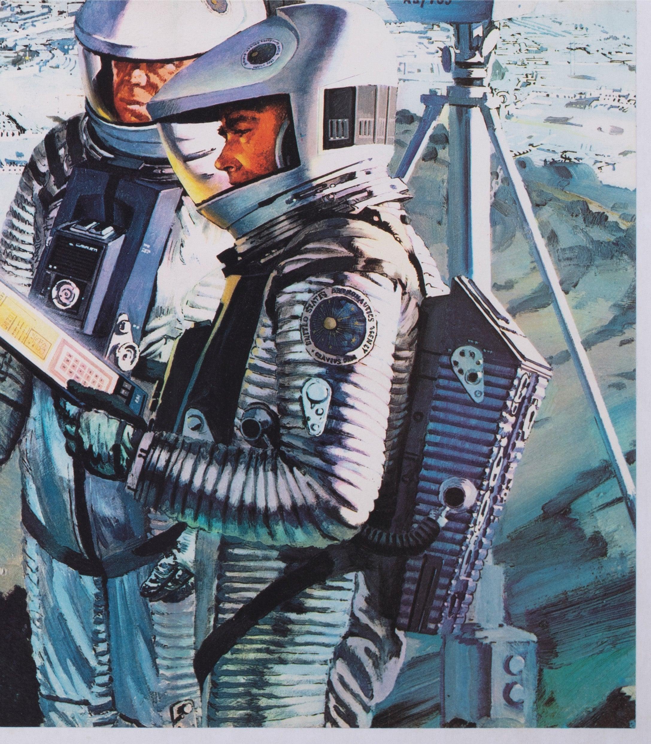 2001 A Space Odyssey 1968 UK Quad Film Movie Poster Style B, Bob McCall For Sale 2