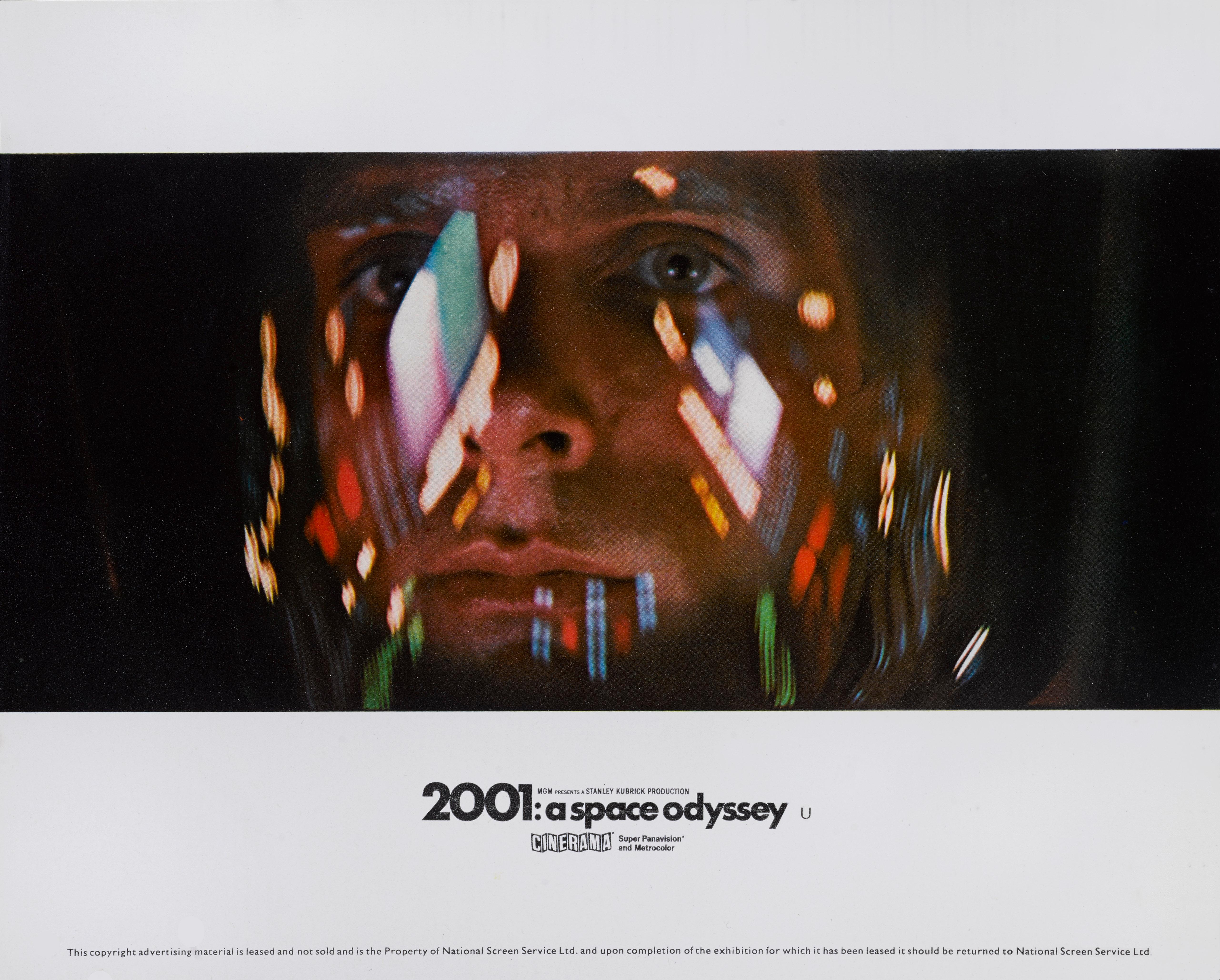 Original color production still for the Cinerama release of Stanley Kubrick's 2001: A Space Odyssey.
The Cinerama release stills are much harder to find and more desirable.
This piece would be packed in strong card and sent out flat.
 