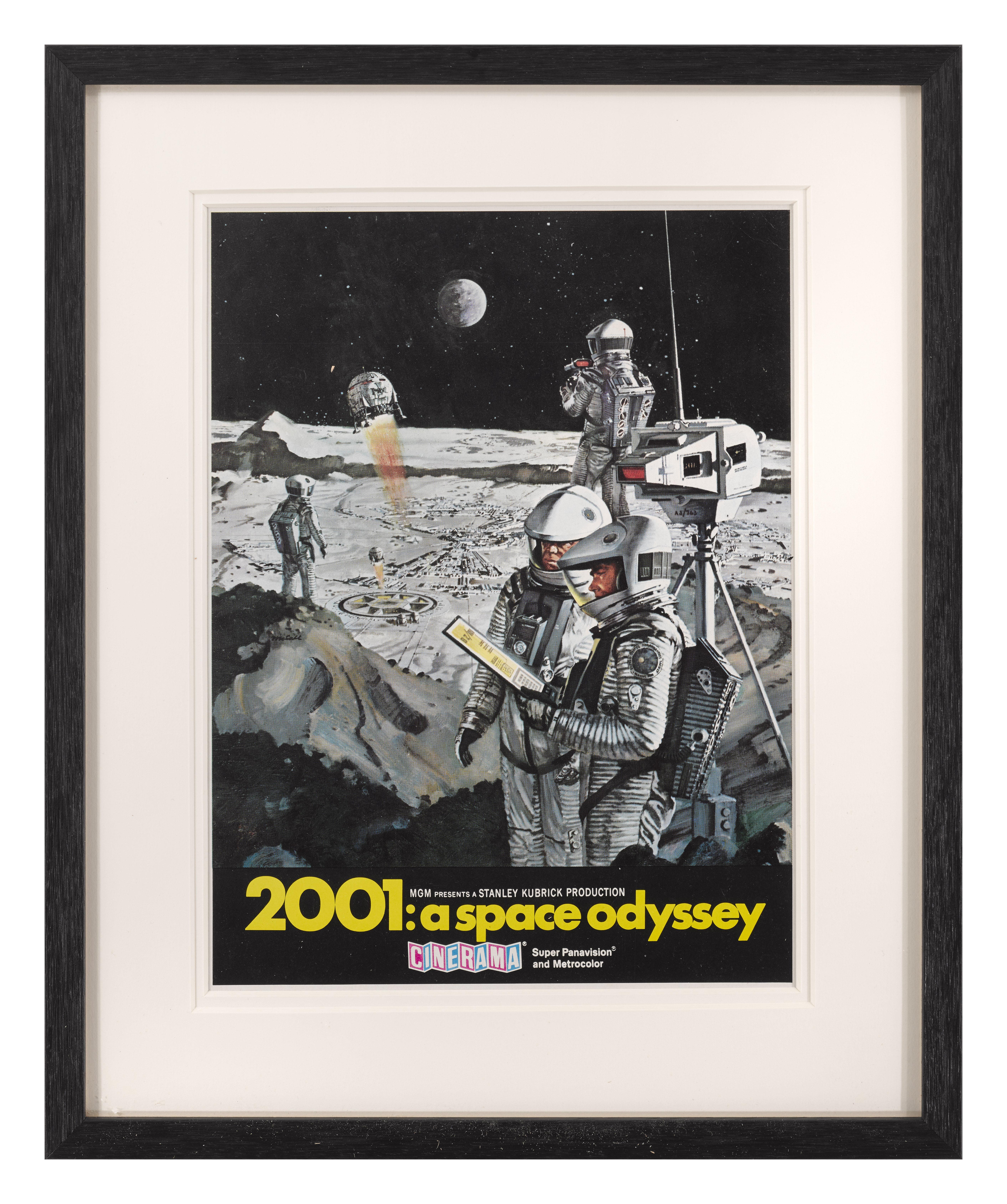 Original US Cinerama style midget window card for Stanley Kubrick's 2001: A Space Odyssey.
This is the smallest poster in the American poster campaign. This piece is conservation framed with UV plexiglass in a Tulip wood frame with card mounts and