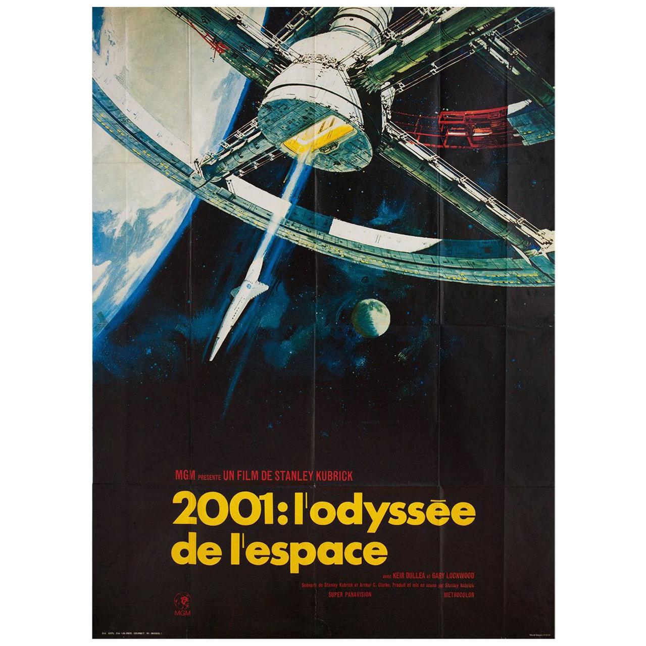 2001 A Space Odyssey R1970s French Grande Film Poster