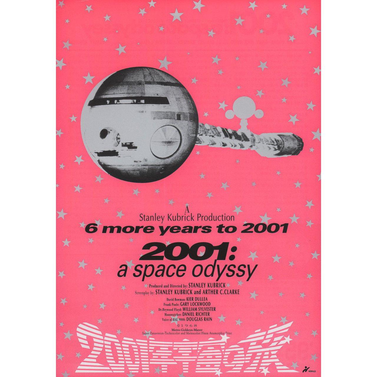 Original 1995 re-release Japanese B5 chirashi flyer for the 1968 film 2001: A Space Odyssey directed by Stanley Kubrick with Keir Dullea / Gary Lockwood / William Sylvester / Daniel Richter. Fine condition, rolled. Please note: the size is stated in