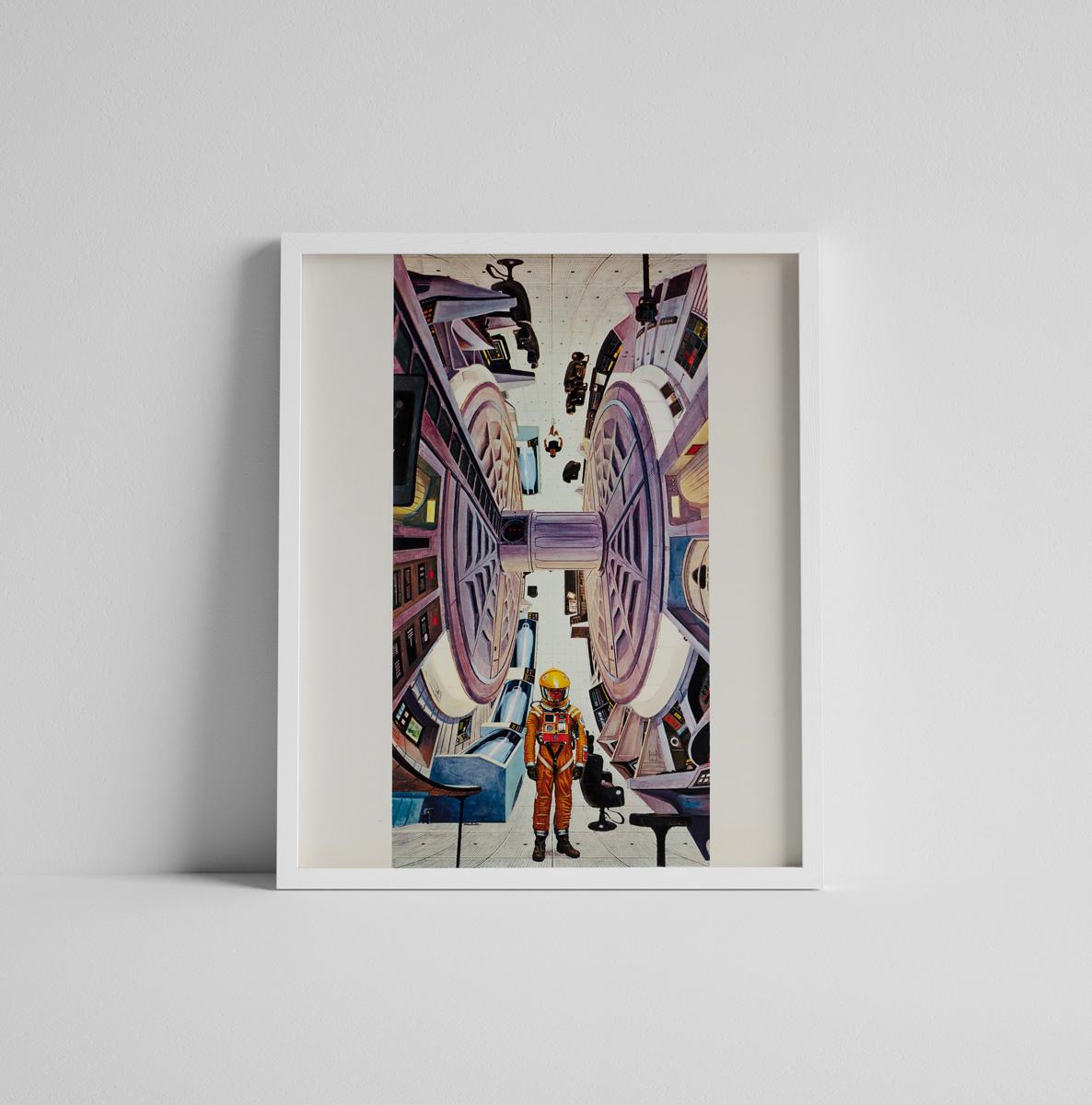 Rarissimo e fantastico fotogramma deluxe illustrato del film di fantascienza di Stanley Kubrick 2001: A Space Odyssey con l'iconico design di Bob McCall.

Stampati in Italia in quantità limitate per essere utilizzati in occasione di proiezioni in
