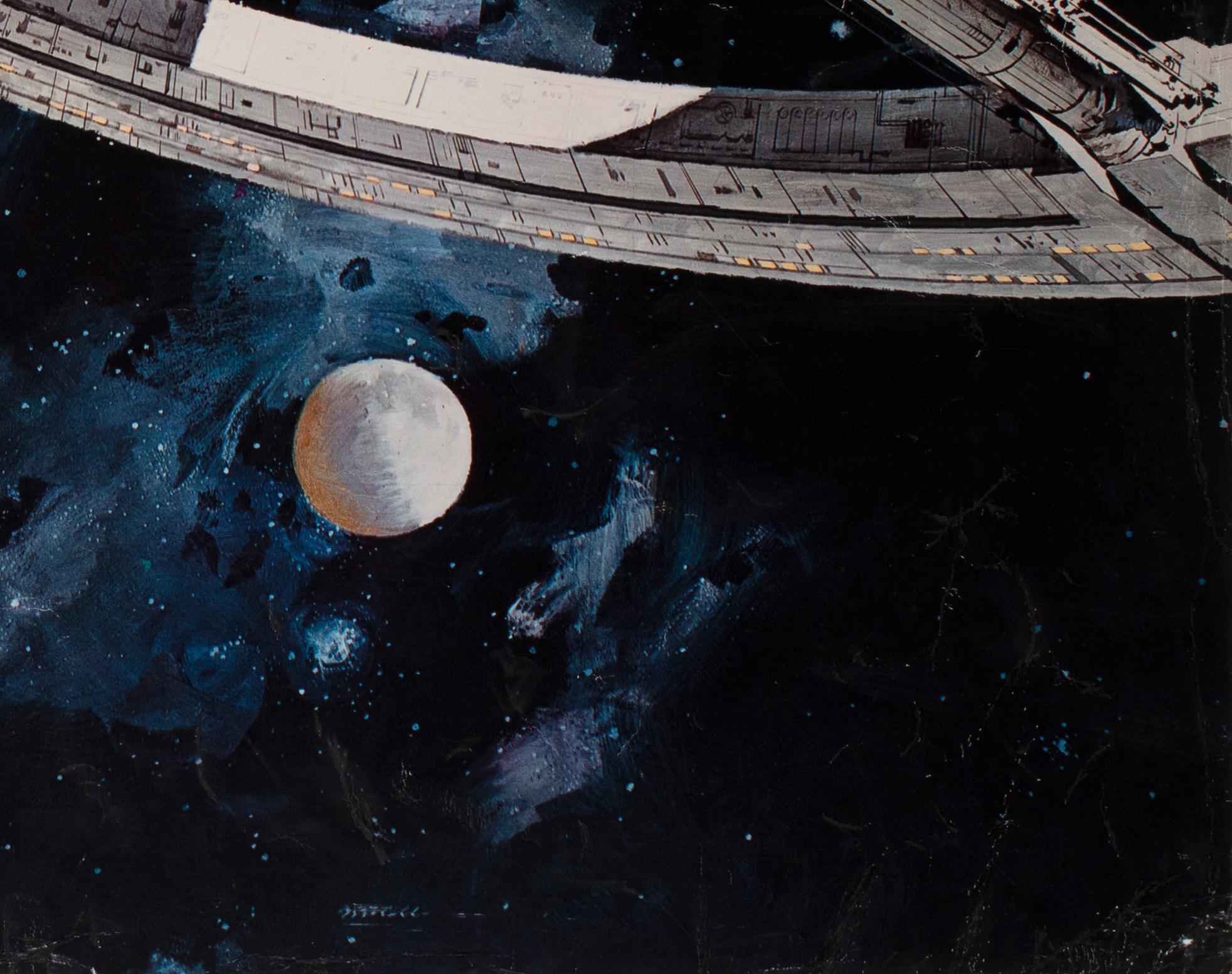 Carta 2001 A Space Odyssey Stazione spaziale italiana sovradimensionata ancora illustrata, Bob McCa in vendita