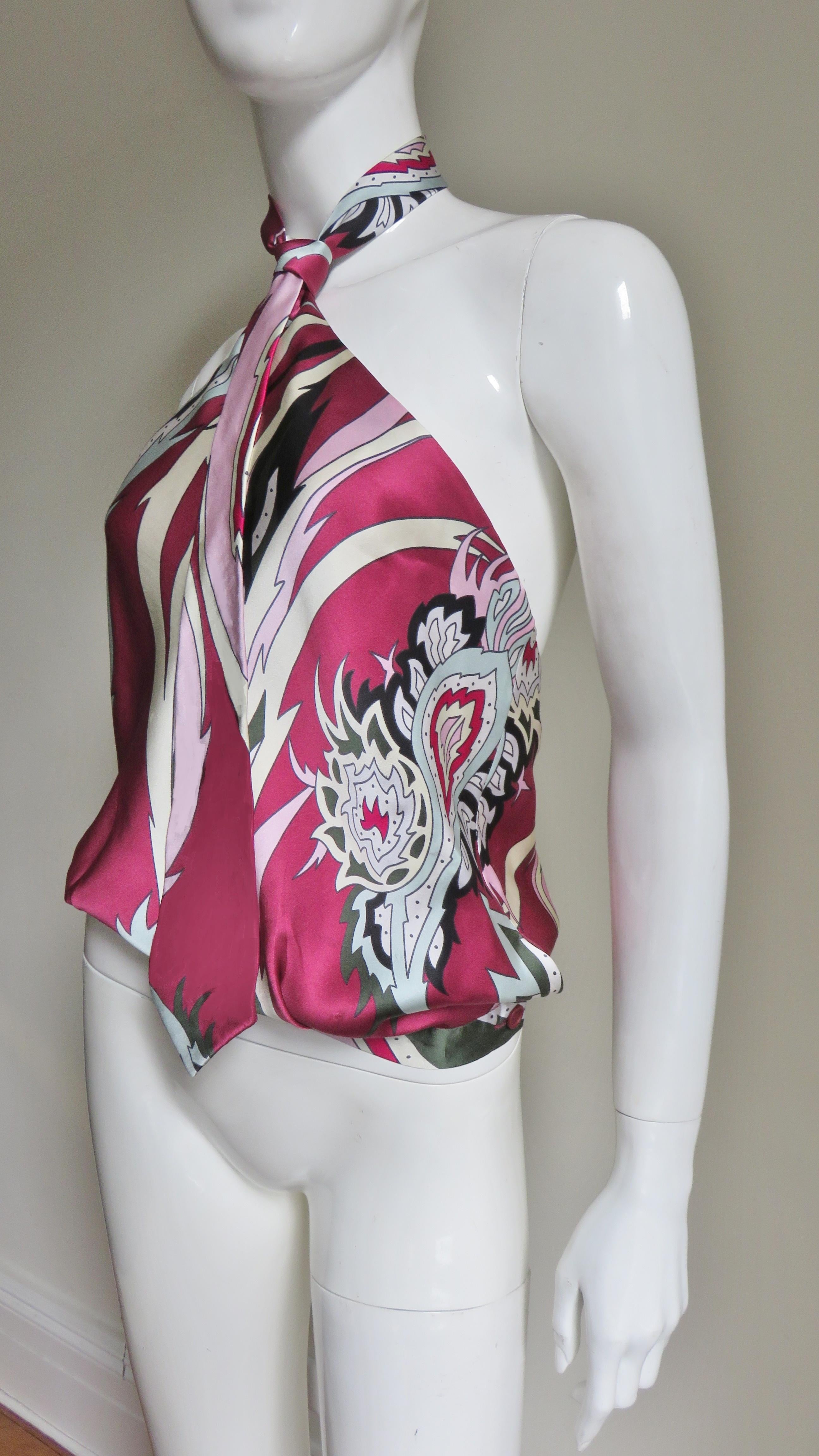 Alexander McQueen Silk Halter Top SS 2001 In Excellent Condition In Water Mill, NY