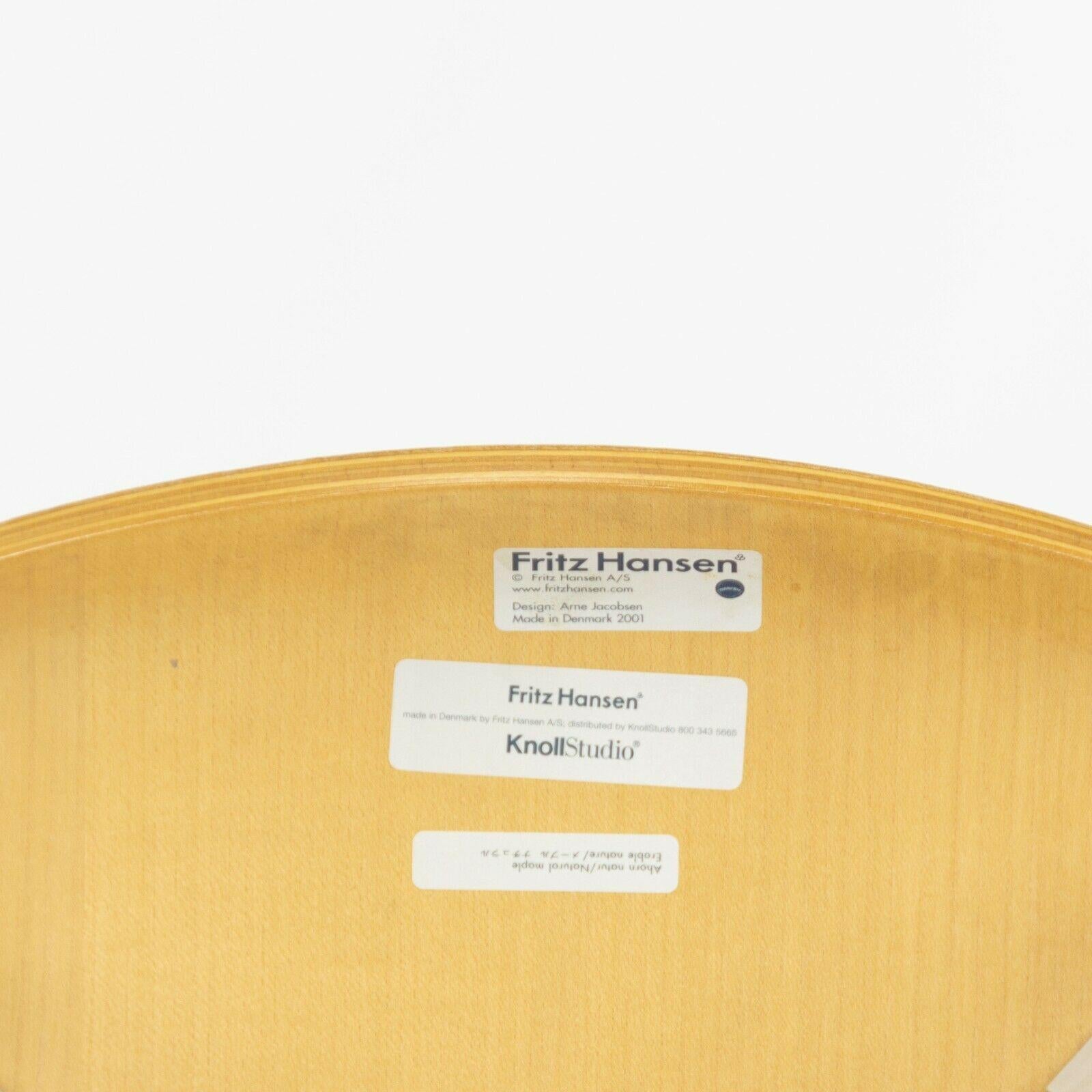 2001 Arne Jacobsen for Fritz Hansen Knoll Series 7 Stacking & Interlocking Chair For Sale 3