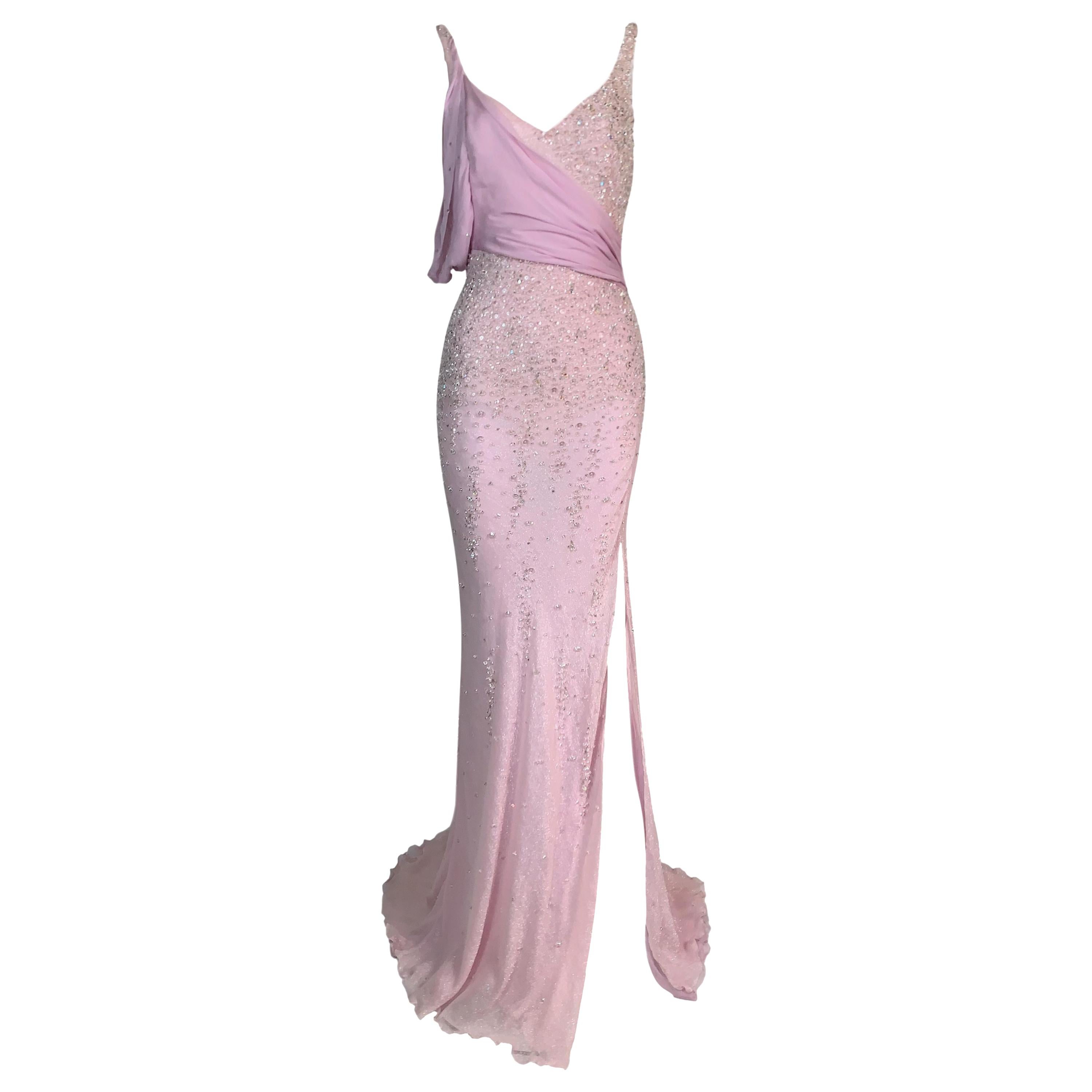 versace gown pink