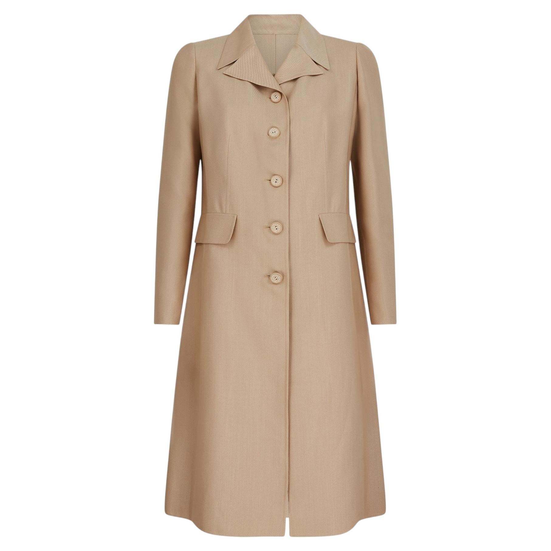 Pre-owned Balmain 2001 Haute Couture Runway Coat And Dress Ensemble In Brown