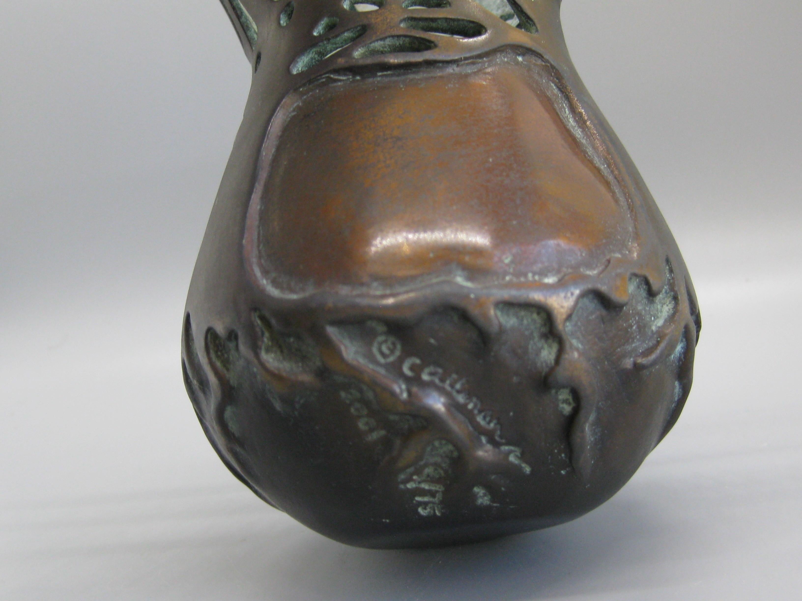 2001 Carol Alleman Organische Bronze-Vase aus der Mitte des Jahrhunderts, Gefäß-Skulptur, limitiert 75 im Angebot 10