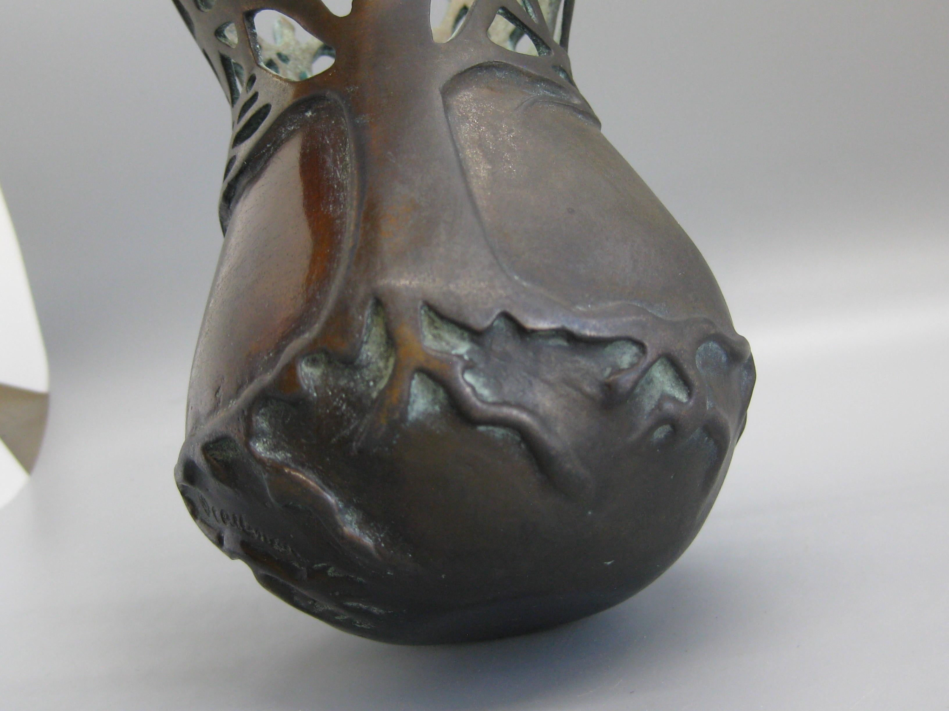 2001 Carol Alleman Organic Midcentury Bronze Vase Vessel Sculpture Limited 75 For Sale 11