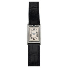 2001 Cartier Tank Basculante 2390 Edelstahl weißes römisches Zifferblatt manuell 25 mm