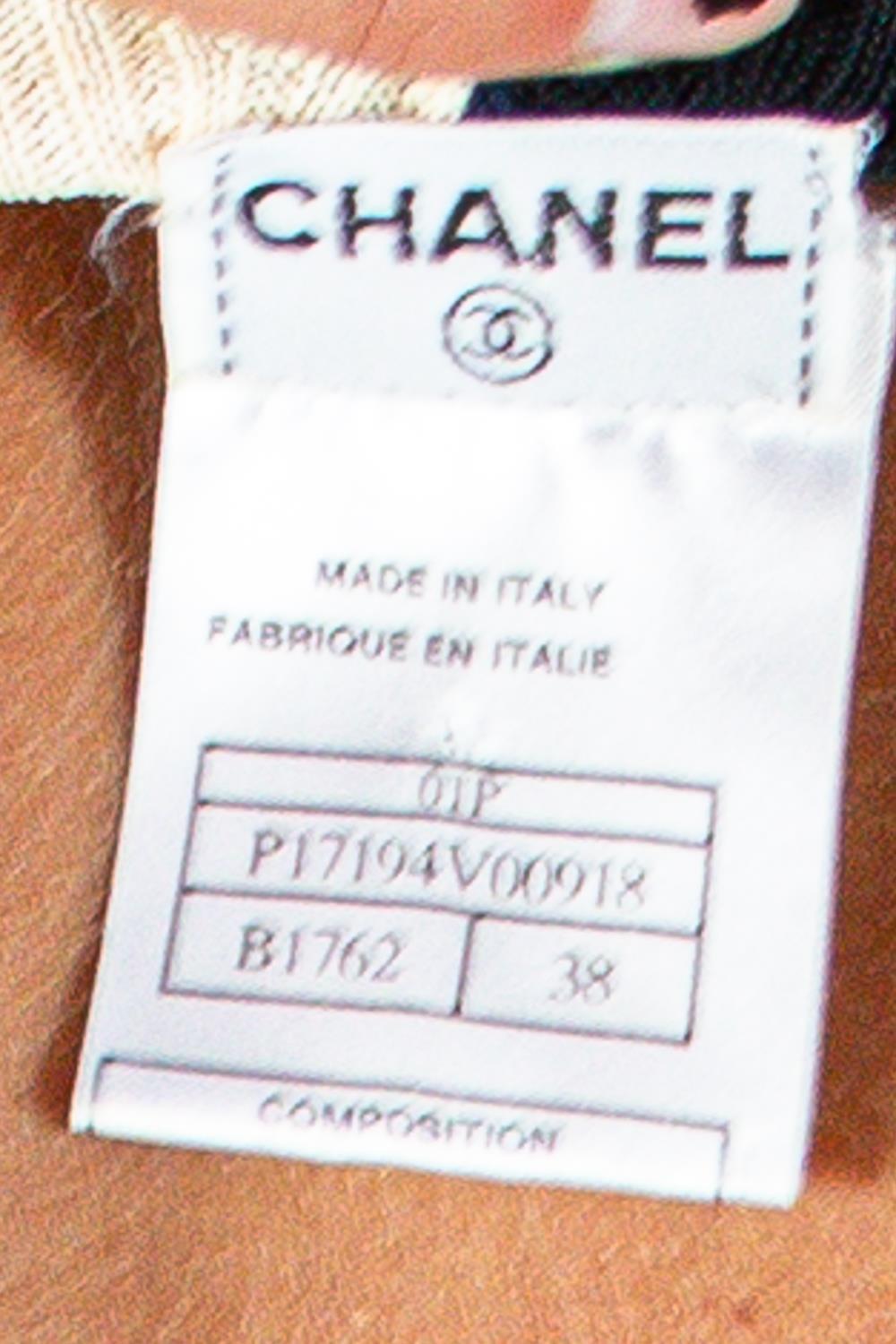 2001 Chanel Black & Cream Rayon Top For Sale 3