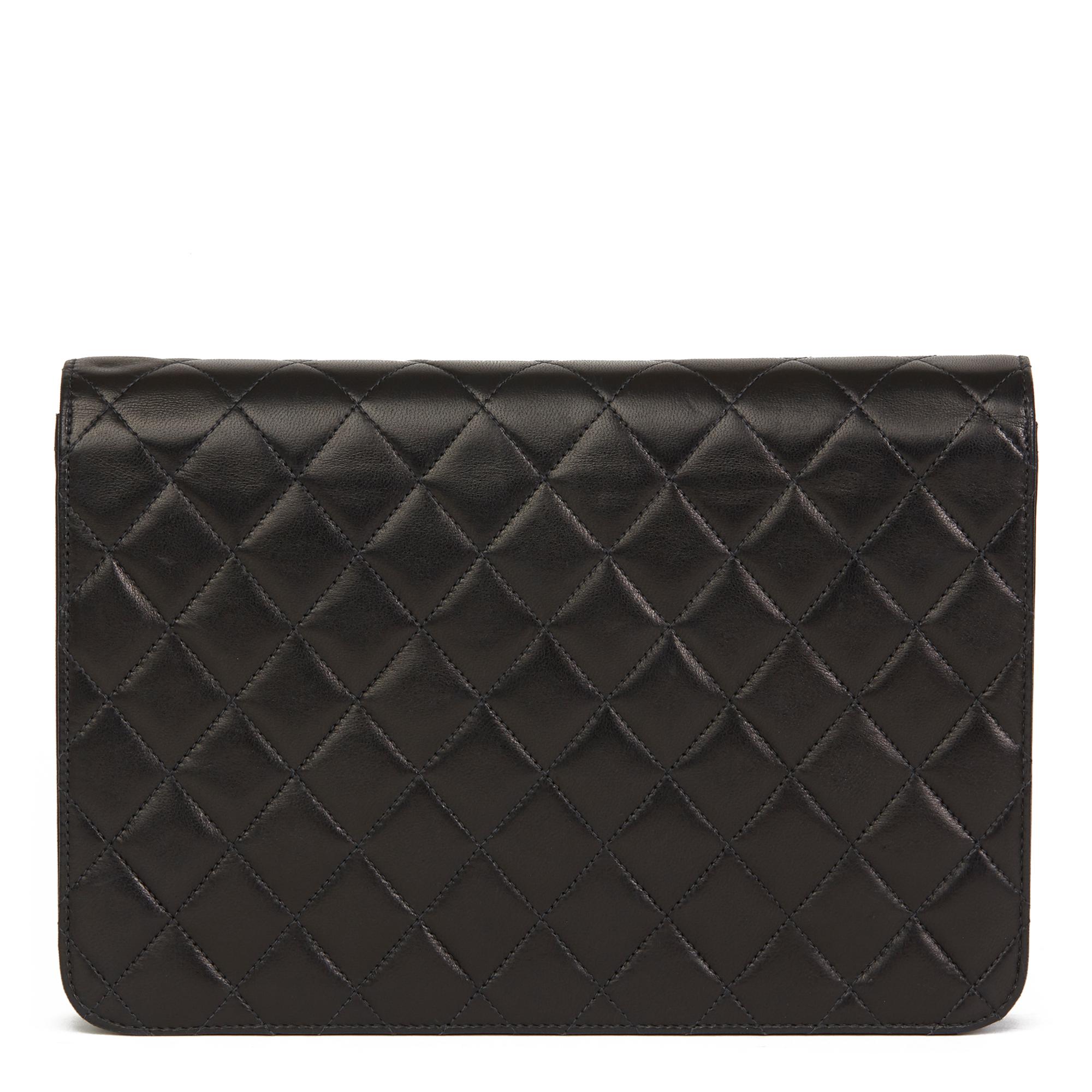 Women's 2001 Chanel Black Quilted Lambskin Vintage Medium Classic Single Flap Bag