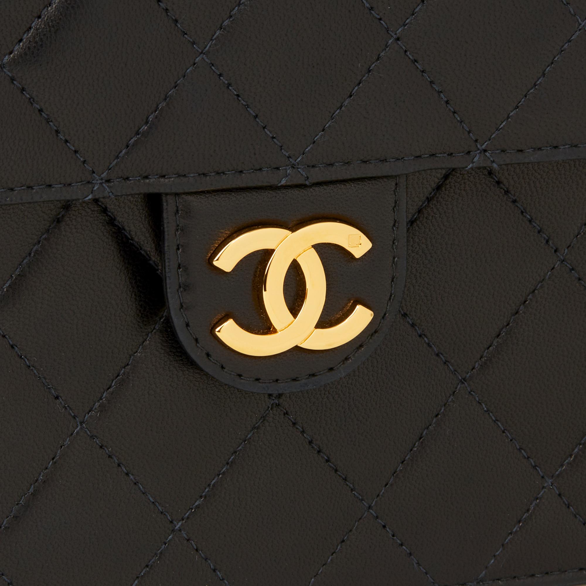 2001 Chanel Black Quilted Lambskin Vintage Medium Classic Single Flap Bag 2