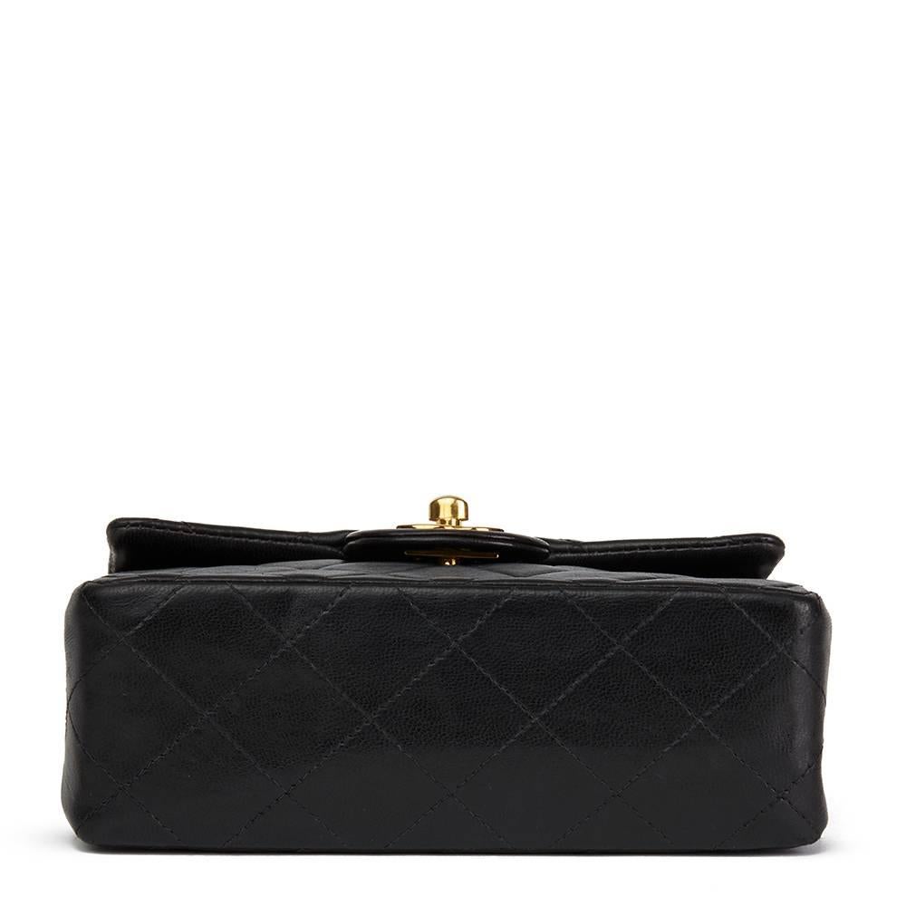 Women's 2001 Chanel Black Quilted Lambskin Vintage Mini Flap Bag 