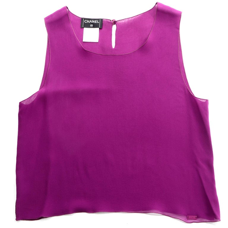 Chanel Pink + Purple Square Logo Skirt Set