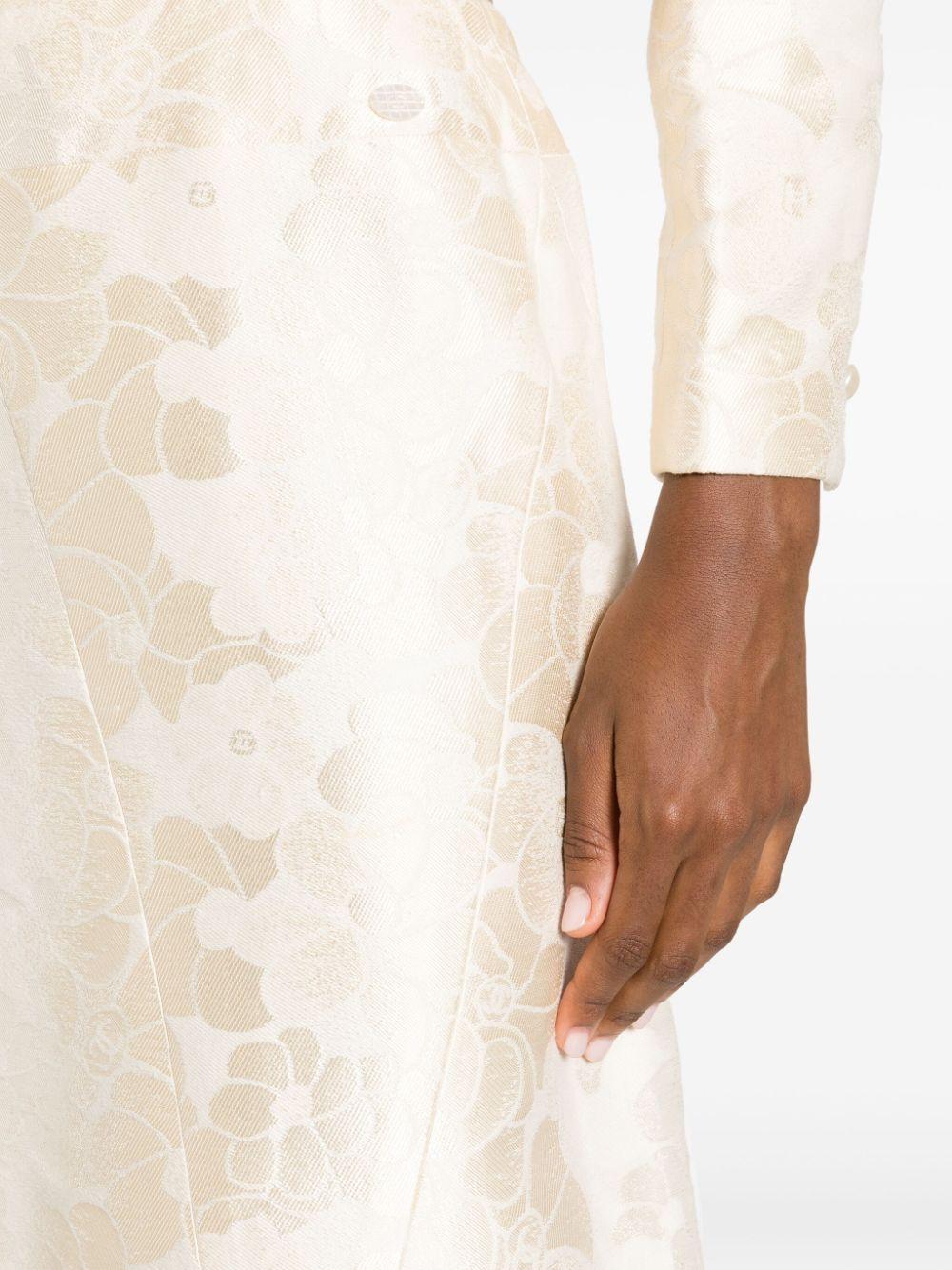 Women's 2001, Chanel Ivory Camellia Two-Piece Skirt Suit