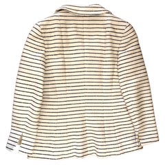 2001 CHANEL Ivory Tweed Sequined Stripe Jacket FR36