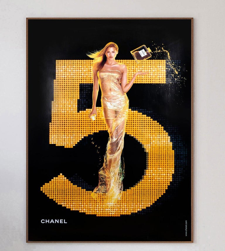 2001 Chanel No.5 - Gold Original Vintage Poster For Sale at 1stDibs