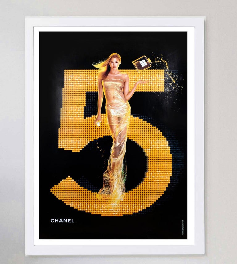 2001 Chanel No.5 - Gold Original Vintage Poster For Sale at 1stDibs