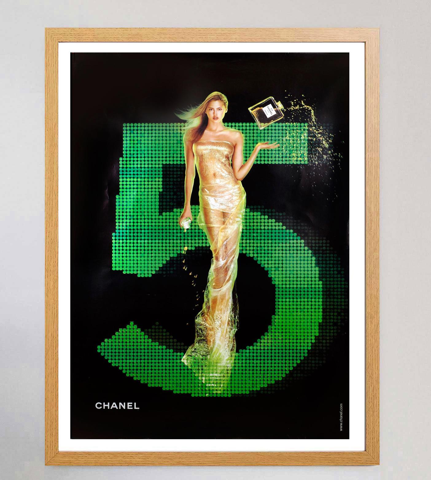French 2001 Chanel No.5 - Green Original Vintage Poster For Sale