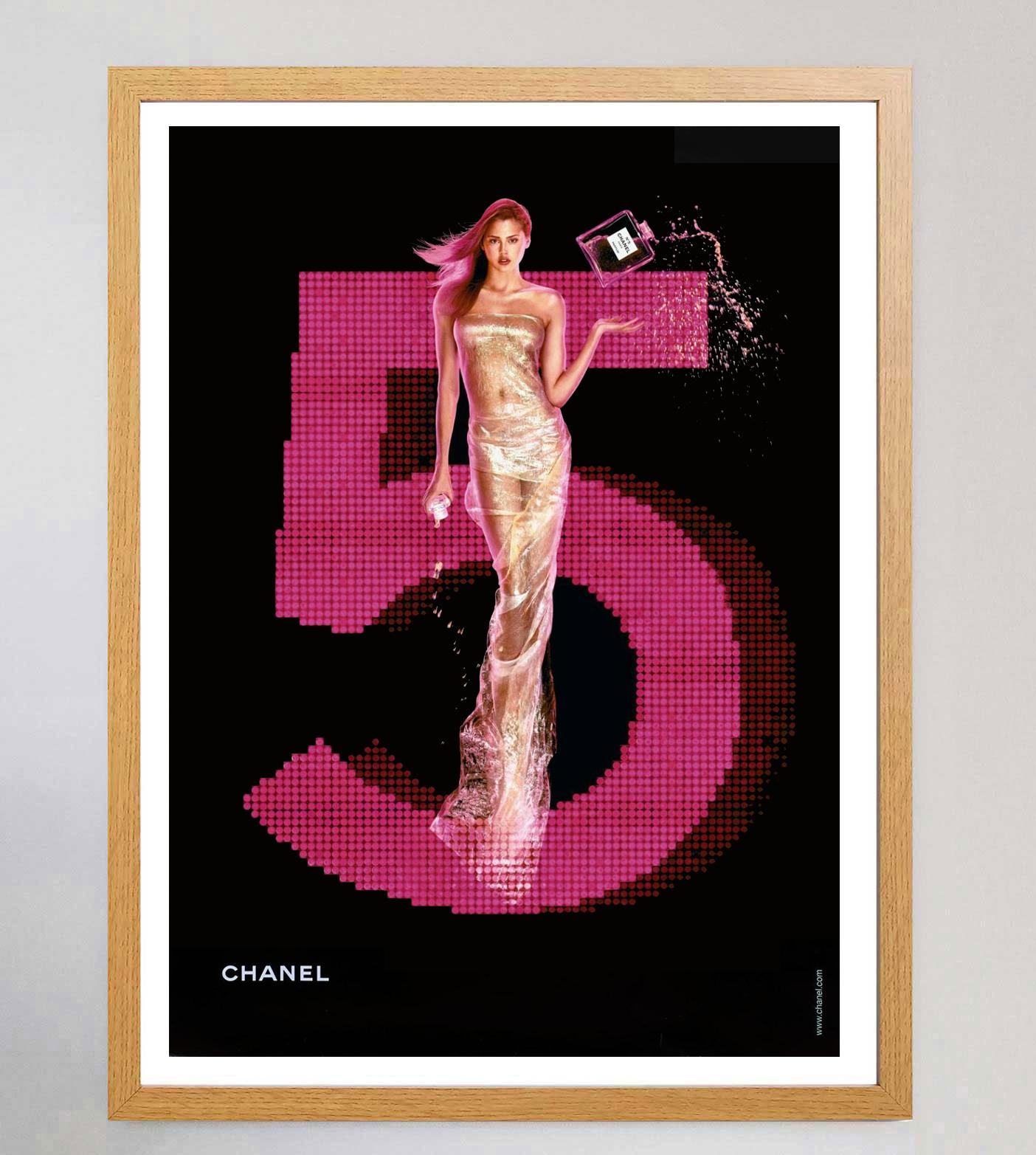French 2001 Chanel No.5 - Pink Original Vintage Poster For Sale