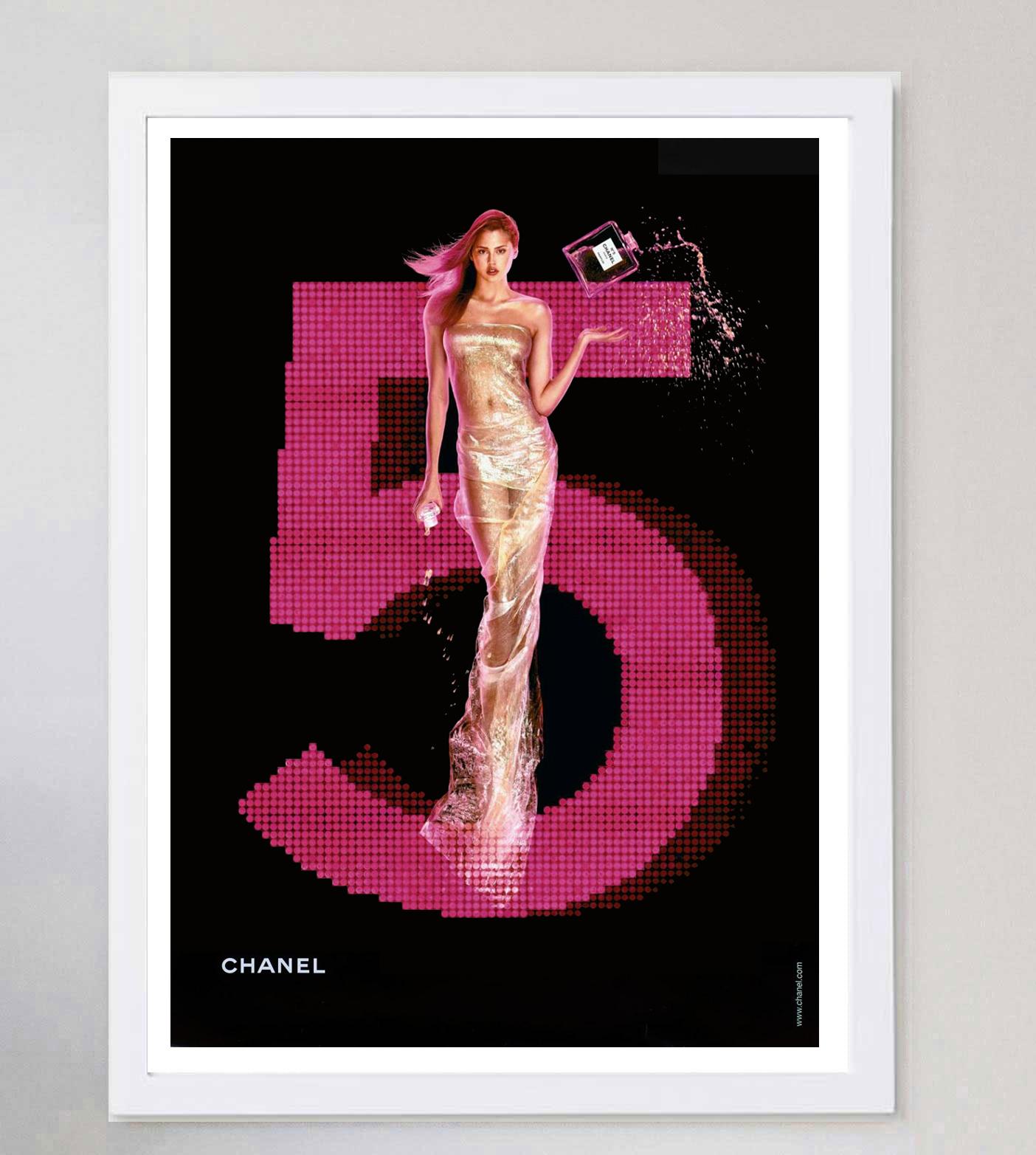 2001 Chanel No.5 - Pink Original Vintage Poster In Good Condition For Sale In Winchester, GB