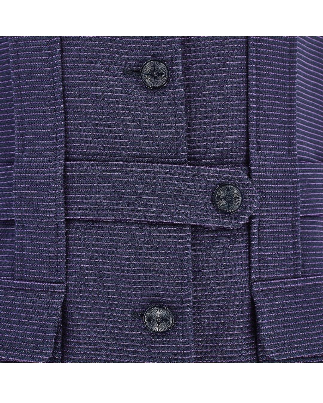 2001 Chanel Purple Jacket with Horizontal Stripes For Sale 1