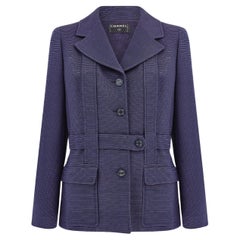 2001 Chanel Purple Jacket with Horizontal Stripes