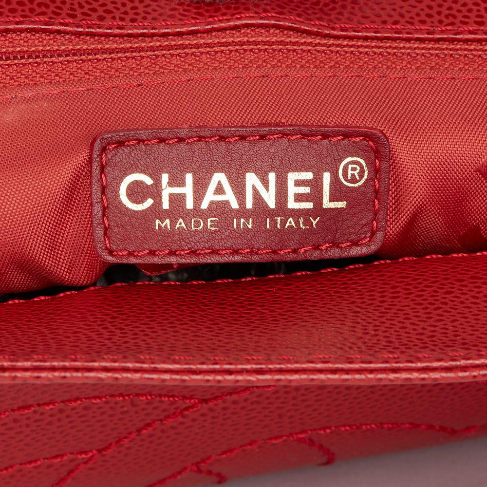 2001 Chanel Red Caviar Leather Timeless Tote 3