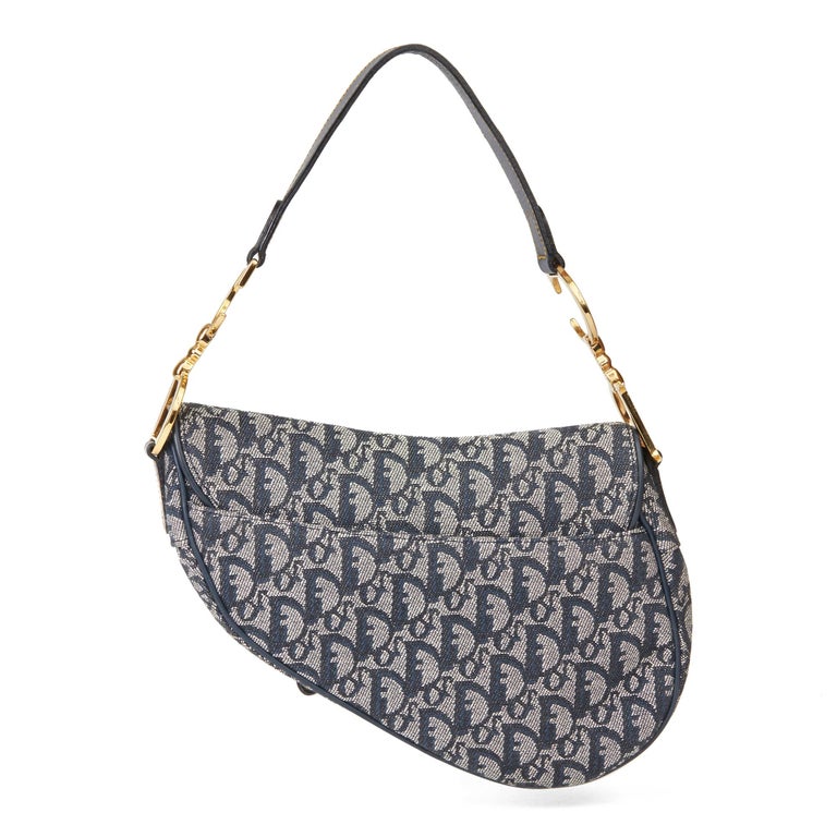 2001 Christian Dior Blue Monogram Canvas Saddle Bag at 1stDibs