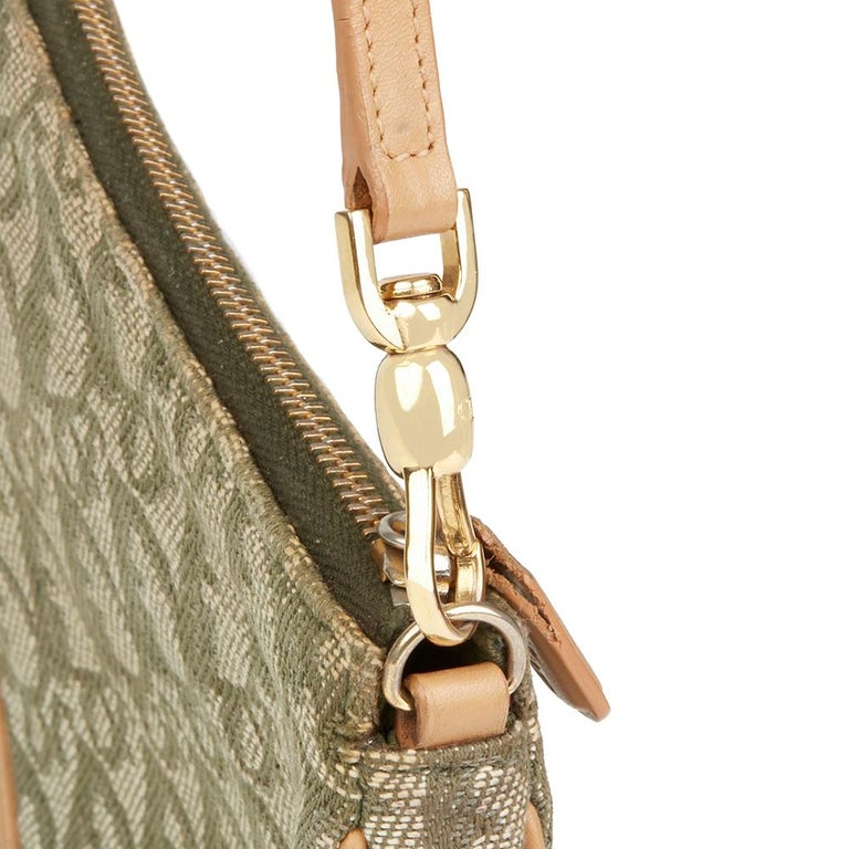 2001 Christian Dior Green Monogram Canvas Saddle Pouch at 1stDibs